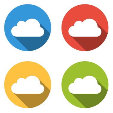 4 topluluğu ile bulut için düz renkli düğmeler lo izole