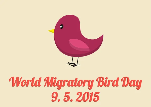 Dünya göç kuş günü kartı — Stok Vektör