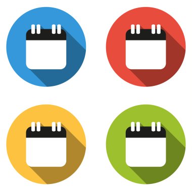 Takvim için 4 izole düz renkli düğmeler koleksiyonu