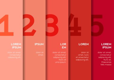 Numaraları ile 5 dikey şeritler ile arka plan 