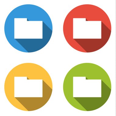 Klasör (dizin için 4 izole düz düğmeleri topluluğu)