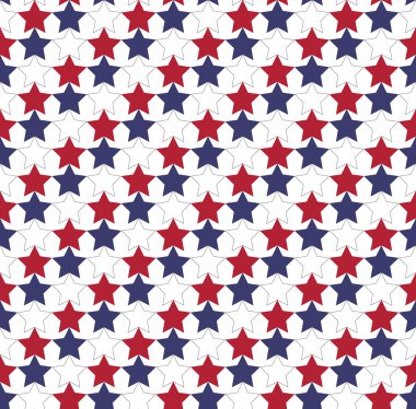Seamless star pattern in official colors of USA flag clipart