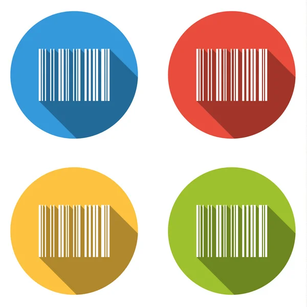 Sammlung von 4 isolierten flachen Knöpfen (Symbolen) für Barcode — Stockvektor