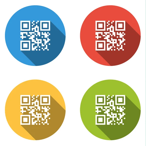 Collection of 4 isolated flat buttons (icons) for qrcode — Stock Vector