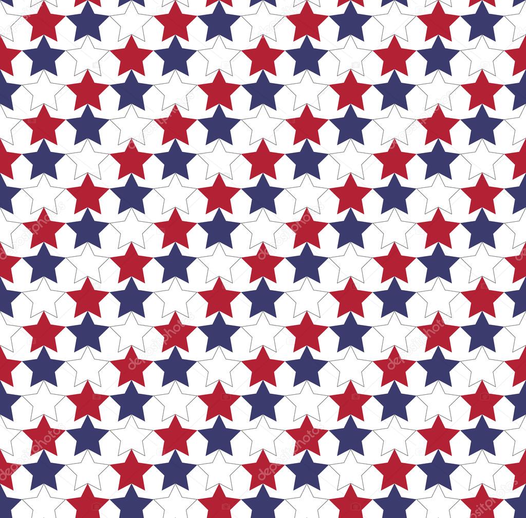 Seamless star pattern in official colors of USA flag