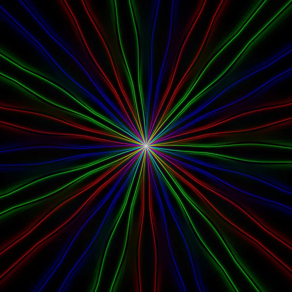 Neon cienkie promienie rgb z centrum do krawędzi — Zdjęcie stockowe