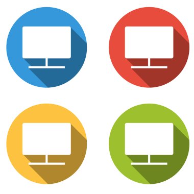 4 izole flatl düğmeleri (simgeler) monitör için topluluğu