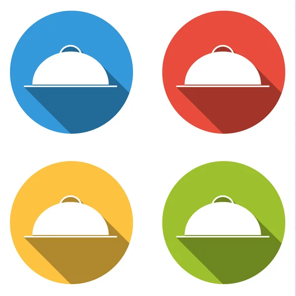 Set of 4 isolated flat buttons (icons) for meal — Stock Vector