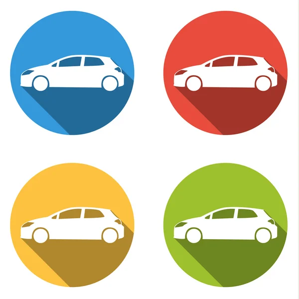 Collection of 4 icons for hatchback car - cargo, transport — Stock Vector