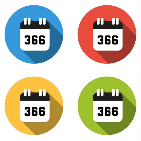 Kolekce 4 izolované plochých tlačítek (ikony) pro číslo 366 — Stockový vektor