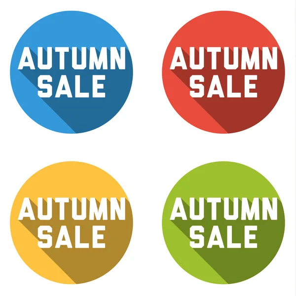 Coleção de 4 botões planos isolados (ícones) com venda Automn — Vetor de Stock