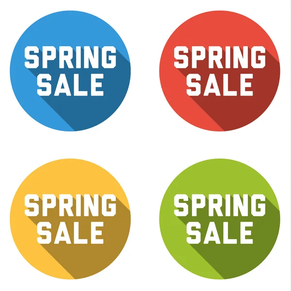 Colelction av 4 isolerad platta knappar (ikoner) med vårens auktion — Stock vektor
