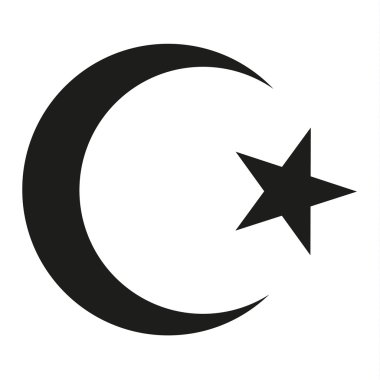Isolated symbol for crescent and star clipart