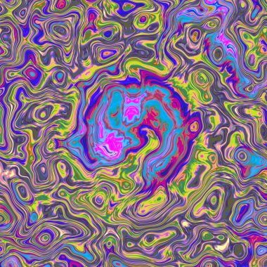 Renkli dalgalar ve kızgın iblis ile dinamik arka plan 