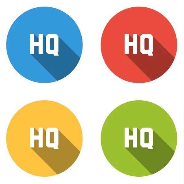 Collection of 4 isolated flat colorful buttons for HQ (HIGH QUAL — Stock Vector