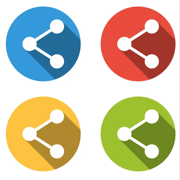 Збірка з 4 ізольованих плоских кнопок для спільного використання — стоковий вектор