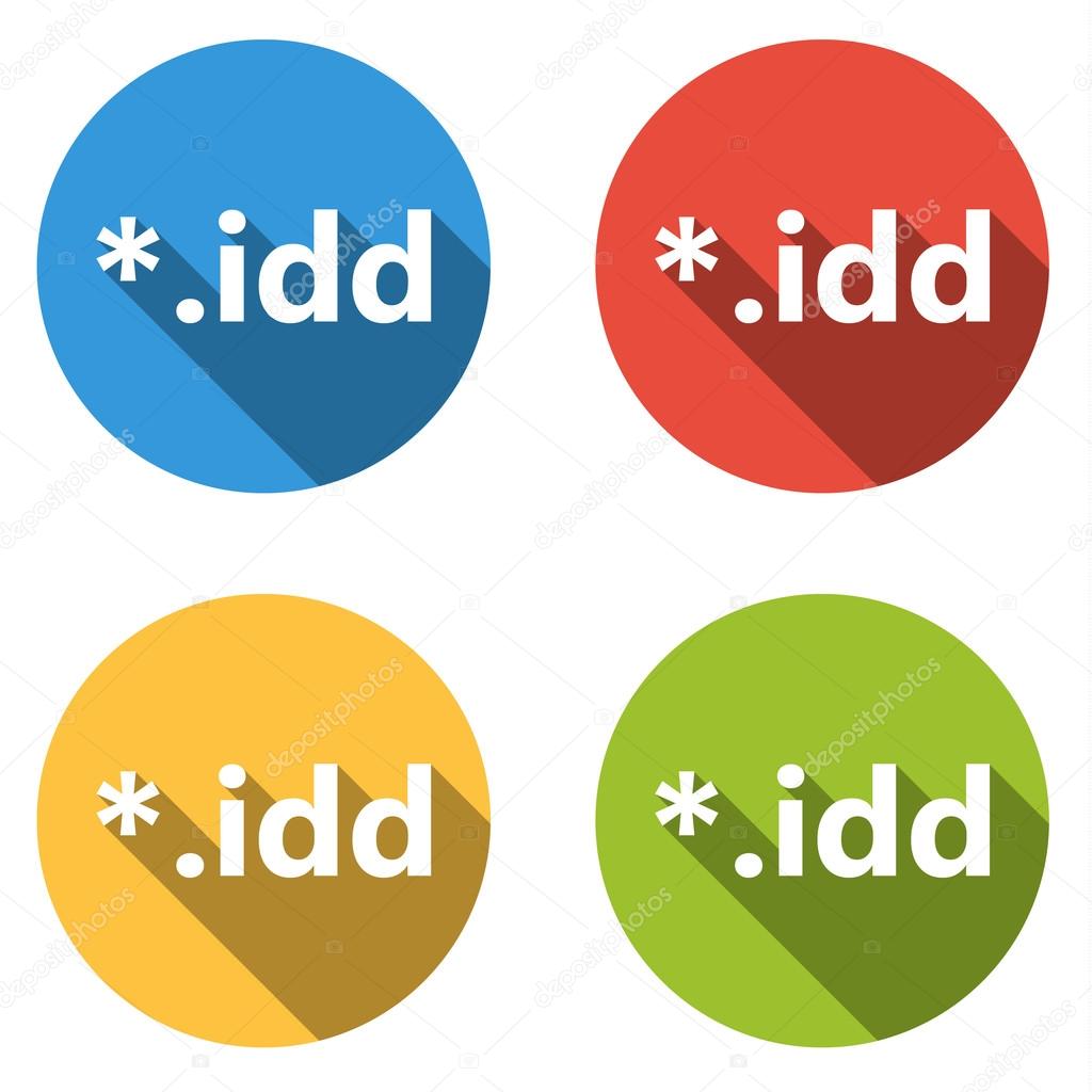 Collection of 4 isolated flat buttons for idd extension