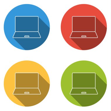 4 izole düz düğmeleri için defter (pc, dizüstü bilgisayar topluluğu