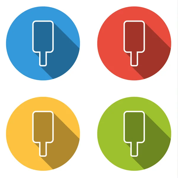 Collection of 4 isolated flat buttons for ice cream lolly (silho — Stock Vector