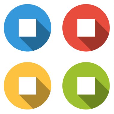 Durdurmak için 4 izole düz düğmeleri topluluğu