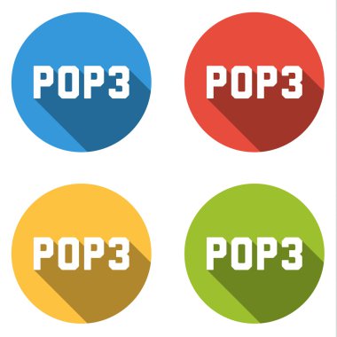 pop3 için 4 izole düz düğmeleri topluluğu (postane prot