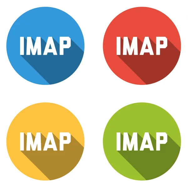 Raccolta di 4 pulsanti piatti isolati per IMAP (Internet Message — Vettoriale Stock