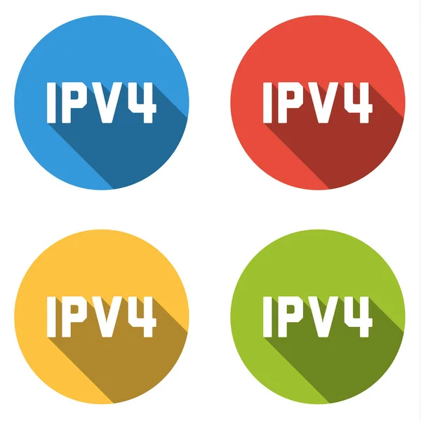Коллекция из 4 изолированных плоских кнопок для IPV4 (Internet Protoco — стоковый вектор