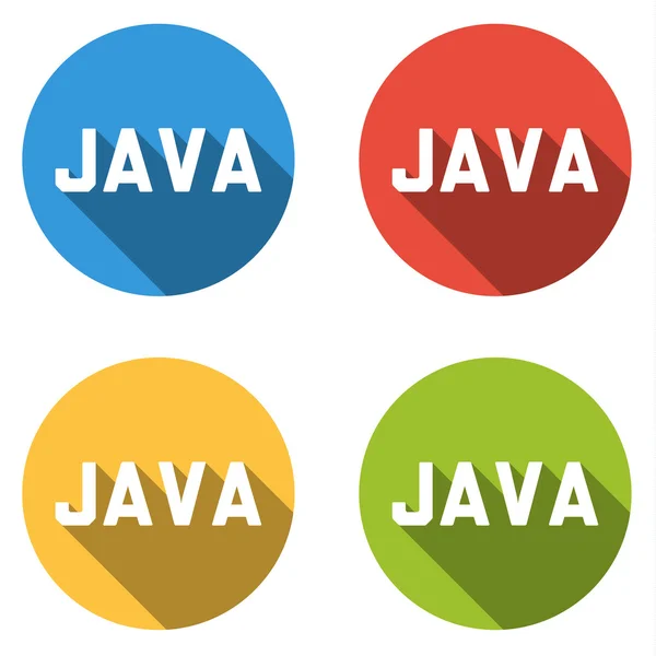 Collectie van 4 geïsoleerde vlakke toetsen voor java (computerprogramma — Stockvector