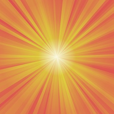 Illustration of colorful rays (yellow, orange, red) with white b
