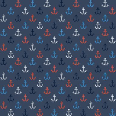 Renkli çapa ile sorunsuz Donanma tarzı desen