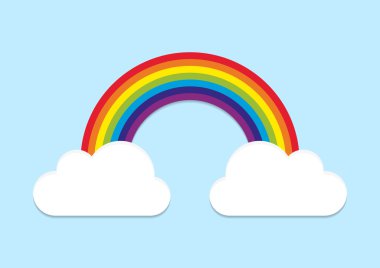 Gökkuşağı illüstrasyon bulutlar