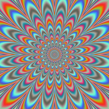 Tam ekran simetrik psychadelic çiçek oluşturulan