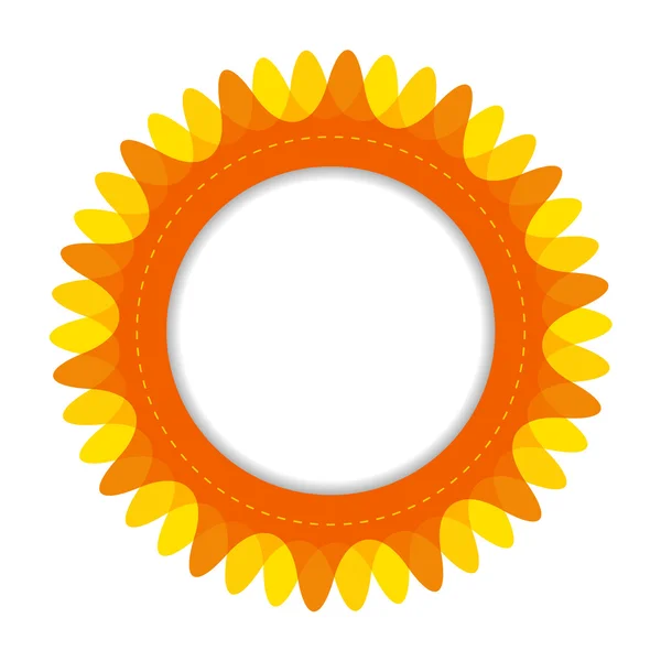 Retro badge in bright yellow and orange colors — Stock Vector