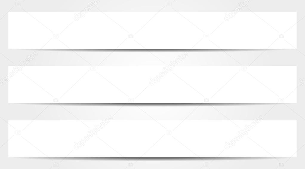3 isolated full banners template 