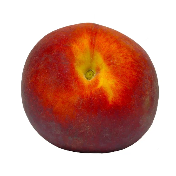 Isolerade foto av röd persika - skjuta på stammen hål — Stockfoto