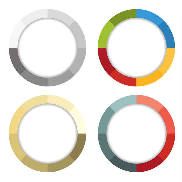 Colección de 4 marcos a rayas de colores aislados — Vector de stock