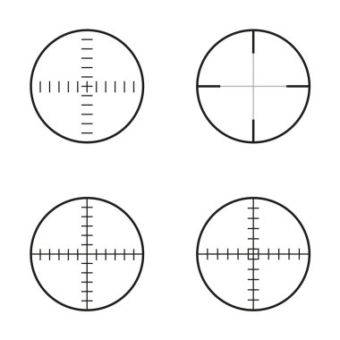 4 crosshairs izole topluluğu