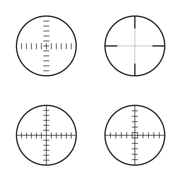 Collection de 4 réticules ronds isolés — Image vectorielle