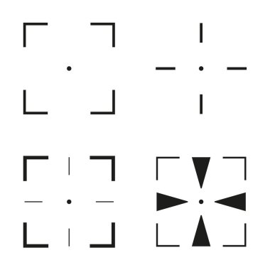Collection of 4 isolated square crosshairs