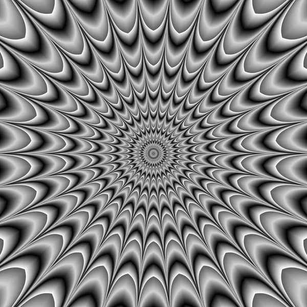 Hypnotic black and white abstract rotating motion illustration — Stock Photo, Image