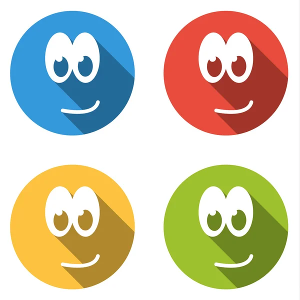 Kolekce 4 izolované ploché barevné ikony emotikony s Kr — Stockový vektor
