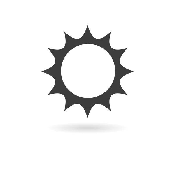 Σκούρο γκρι εικονίδιο για ήλιο ή ηλιόλουστο καιρό σε λευκό φόντο με — Διανυσματικό Αρχείο
