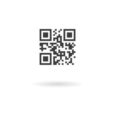 Qrcode şablon anlamı üzerine beyaz backgro ile koyu gri simgesi