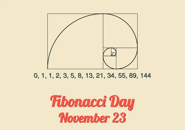 Plakat zum Fibonacci-Tag (23. November)) — Stockvektor