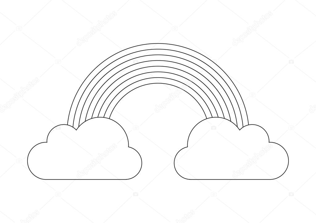 Boyama kitabı - gökkuşağı bulut bulut — Stok Vektör ...