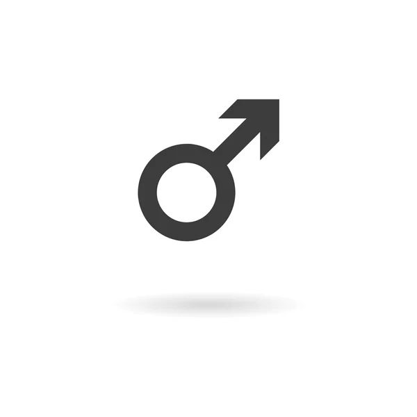 Tmavě šedá ikona pro muže (muž) na bílém pozadí se stínem — Stockový vektor