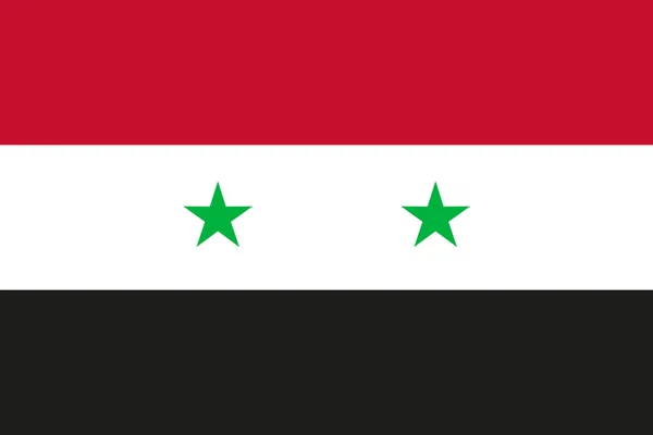 Flaga narodowa syryjskiej Republiki Arabskiej (Syria) w oficjalne kolory — Wektor stockowy