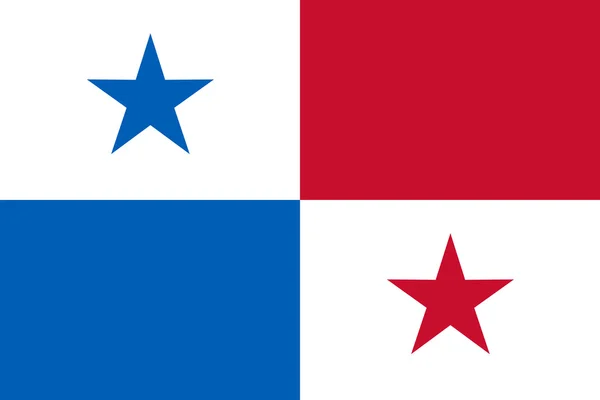 Flaga narodowa Panamy w oficjalne kolory i rozmiary — Wektor stockowy