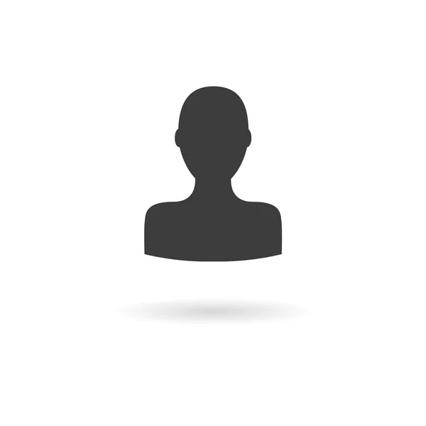 Mörk grå ikon för person (användare) på vit bakgrund med skugga — Stock vektor