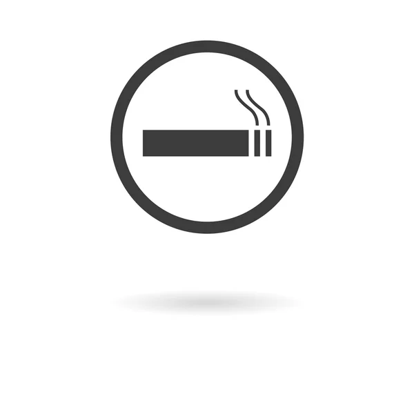 Dark grey icon for smoking allowed on white background with shad — Stock Vector
